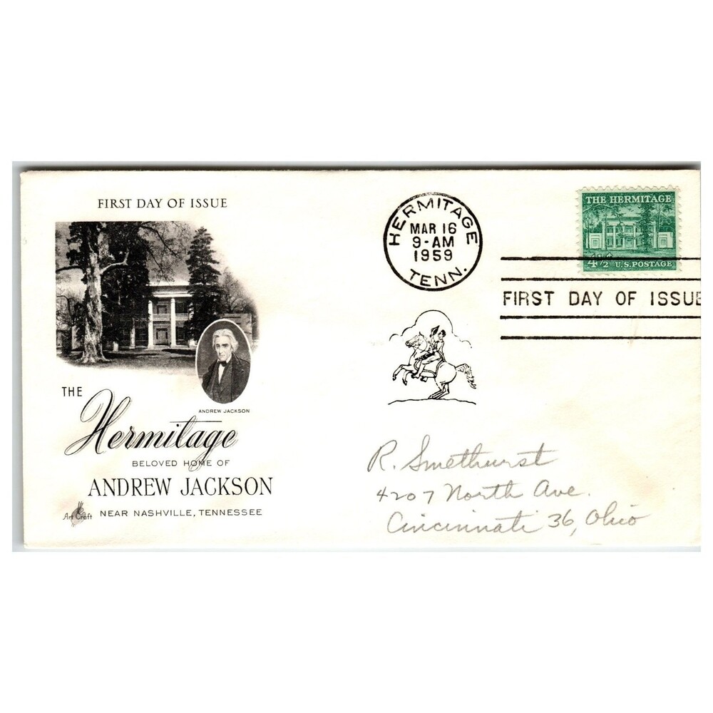 Scott #1128 1959 Hermitage Stamp First Day Cover FDC Artcraft Nashville TN